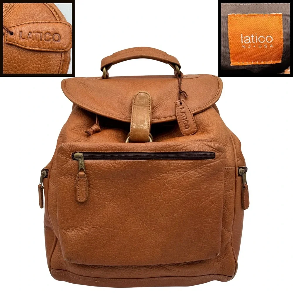 Latico Leather Backpack Cognac Brown Distressed Laptop Travel Bag Boho Artisan